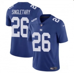 Men New York Giants 26 Devin Singletary Blue Vapor Untouchable Limited Stitched Jersey