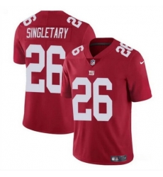 Men New York Giants 26 Devin Singletary Red Vapor Untouchable Limited Stitched Jersey