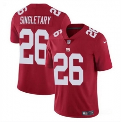 Men New York Giants 26 Devin Singletary Red Vapor Untouchable Limited Stitched Jersey