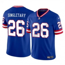 Men New York Giants 26 Devin Singletary Royal Throwback Vapor Untouchable Limited Stitched Jersey