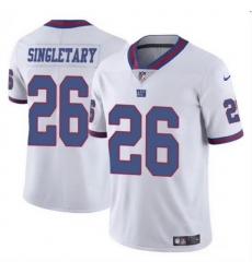 Men New York Giants 26 Devin Singletary White Color Rush Limited Stitched Jersey