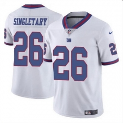 Men New York Giants 26 Devin Singletary White Color Rush Limited Stitched Jersey