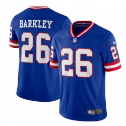 Men New York Giants 26 Saquon Barkley Royal Classic Vapor Limited Stitched Jersey