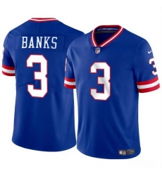 Men New York Giants 3 Deonte Banks Royal Throwback Vapor Untouchable Limited Stitched Jersey