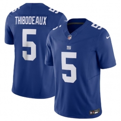 Men New York Giants 5 Kayvon Thibodeaux Blue 2023 F U S E  Vapor Untouchable Limited Stitched Jersey