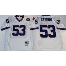 Men New York Giants 53 Harry Carson White M&N Throwback Jersey
