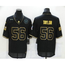 Men New York Giants 56 Lawrence Taylor Black Gold 2020 Salute To Service Stitched NFL Nike Limited Jersey