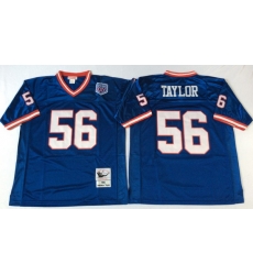 Men New York Giants 56 Lawrence Taylor Blue M&N Throwback Jersey