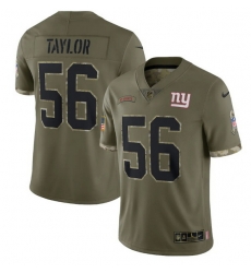 Men New York Giants 56 Lawrence Taylor Olive 2022 Salute To Service Limited Stitched Jersey