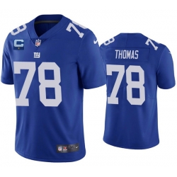 Men New York Giants #78 Andrew Thomas Blue With C Patch Vapor Untouchable Limited Stitched Jersey