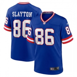 Men New York Giants 86 Darius Slayton Royal Classic Retired Player Stitched Game Jersey