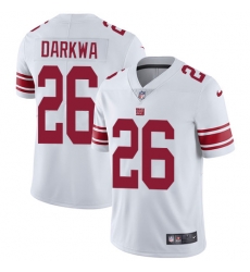 Men Nike Giants #26 Orleans Darkwa White Stitched NFL Vapor Untouchable Limited Jersey