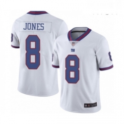 Mens New York Giants 8 Daniel Jones Limited White Rush Vapor Untouchable Football Jersey