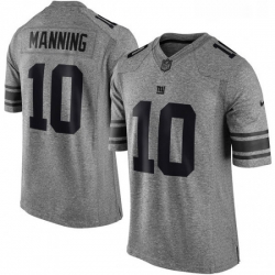 Mens Nike New York Giants 10 Eli Manning Limited Gray Gridiron NFL Jersey