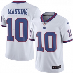 Mens Nike New York Giants 10 Eli Manning Limited White Rush Vapor Untouchable NFL Jersey