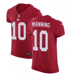 Mens Nike New York Giants 10 Eli Manning Red Alternate Vapor Untouchable Elite Player NFL Jersey