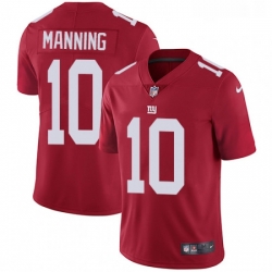 Mens Nike New York Giants 10 Eli Manning Red Alternate Vapor Untouchable Limited Player NFL Jersey