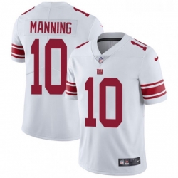 Mens Nike New York Giants 10 Eli Manning White Vapor Untouchable Limited Player NFL Jersey