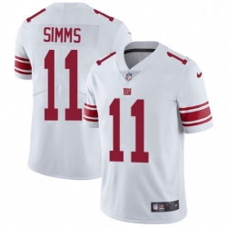 Mens Nike New York Giants 11 Phil Simms White Vapor Untouchable Limited Player NFL Jersey