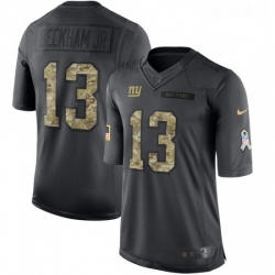 Mens Nike New York Giants 13 Odell Beckham Jr Limited Black 2016 Salute to Service NFL Jersey