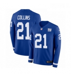 Mens Nike New York Giants 21 Landon Collins Limited Royal Blue Therma Long Sleeve NFL Jersey