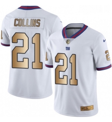Mens Nike New York Giants 21 Landon Collins Limited WhiteGold Rush NFL Jersey