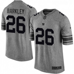 Mens Nike New York Giants 26 Saquon Barkley Limited Gray Gridiron NFL Jersey