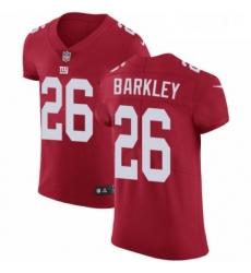 Mens Nike New York Giants 26 Saquon Barkley Red Alternate Vapor Untouchable Elite Player NFL Jersey