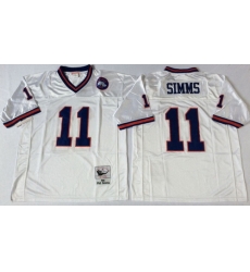 Mitchell Ness giants #11 Phil Simms white Throwback Stitched NFL Jerseys