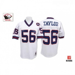 Mitchell and Ness New York Giants 56 Lawrence Taylor White Authentic Throwback NFL Jersey