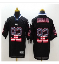 New New York Giants #92 Michael Strahan Black Men Stitched NFL Elite USA Flag Fashion Jersey