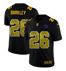 New York Giants 26 Saquon Barkley Men Black Nike Golden Sequin Vapor Limited NFL Jersey