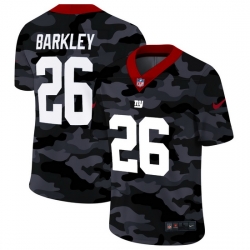 New York Giants 26 Saquon Barkley Men Nike 2020 Black CAMO Vapor Untouchable Limited Stitched NFL Jersey