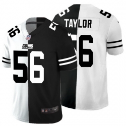 New York Giants 56 Lawrence Taylor Men Black V White Peace Split Nike Vapor Untouchable Limited NFL Jersey