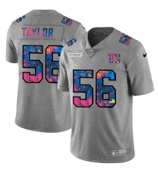 New York Giants 56 Lawrence Taylor Men Nike Multi Color 2020 NFL Crucial Catch NFL Jersey Greyheather