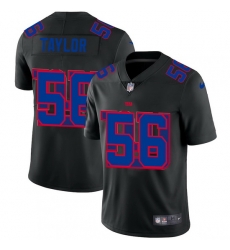 New York Giants 56 Lawrence Taylor Men Nike Team Logo Dual Overlap Limited NFL Jersey Black