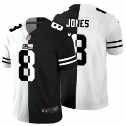 New York Giants 8 Daniel Jones Men Black V White Peace Split Nike Vapor Untouchable Limited NFL Jersey