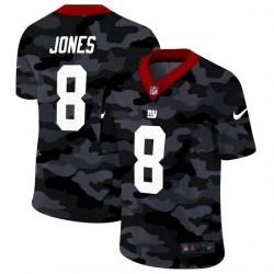 New York Giants 8 Daniel Jones Men Nike 2020 Black CAMO Vapor Untouchable Limited Stitched NFL Jersey
