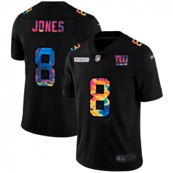 New York Giants 8 Daniel Jones Men Nike Multi Color Black 2020 NFL Crucial Catch Vapor Untouchable Limited Jersey
