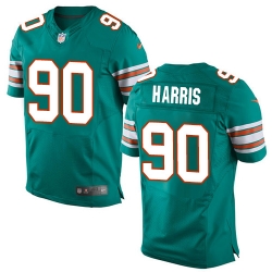 Nike Dolphins #90 Charles Harris Aqua Green Alternate Mens Stitched NFL Elite Jersey
