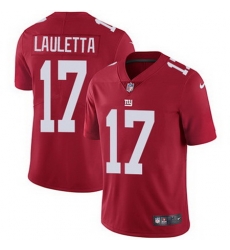 Nike Giants #17 Kyle Lauletta Red Alternate Mens Stitched NFL Vapor Untouchable Limited Jersey