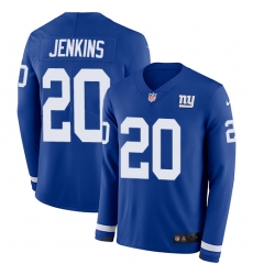 Nike Giants #20 Janoris Jenkins Royal Blue Team Color Men Stitched NFL Limited Therma Long Sleeve Jersey
