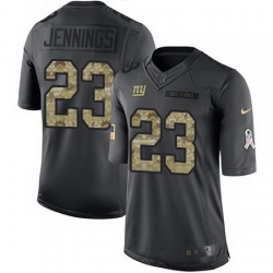 Nike Giants #23 Rashad Jennings Black Mens Stitched NFL Limited 2016 Salute to Service Jersey