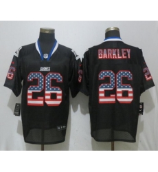 Nike Giants #26 Saquon Barkley Black USA Flag Elite Jersey