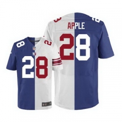 Nike Giants #28 Eli Apple Royal Blue White Mens Stitched NFL Elite Split Jersey