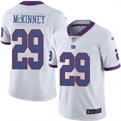Nike Giants 29 Xavier McKinney White Men Stitched NFL Limited Rush Jersey