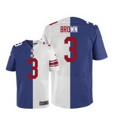 Nike Giants #3 Josh Brown Royal Blue White Mens Stitched NFL Elite Split Jersey