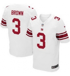 Nike Giants #3 Josh Brown White Mens Stitched NFL Elite Jersey