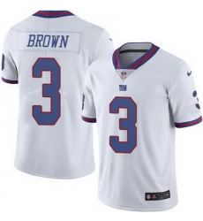 Nike Giants #3 Josh Brown White Mens Stitched NFL Limited Rush Jersey