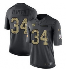 Nike Giants #34 Shane Vereen Black Mens Stitched NFL Limited 2016 Salute to Service Jersey